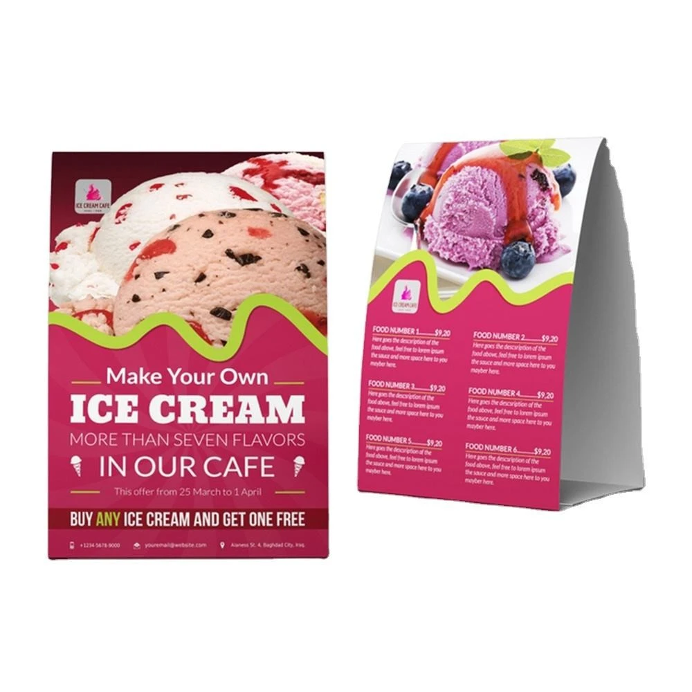 Custom Ice Cream Shop Menus high quality